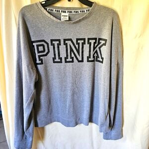 Victoria secret gray pink logo sweatshirt